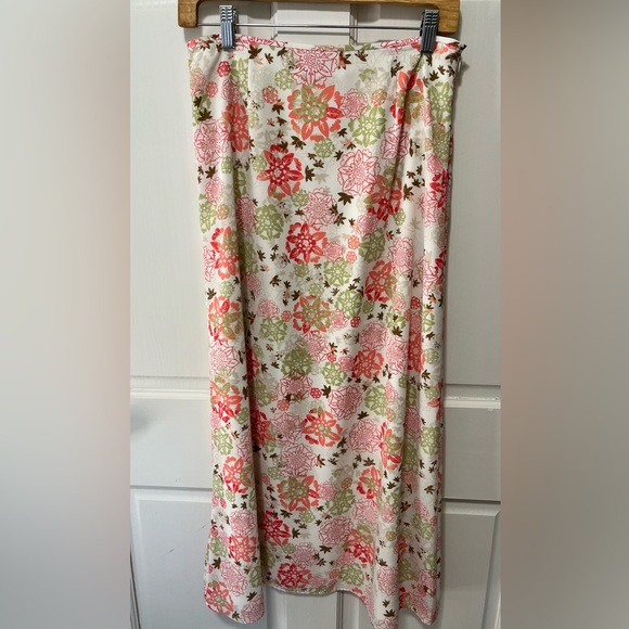 Pendleton Dresses & Skirts - Pendleton women’s floral cream green maxi skirt summer Easter size 6 small